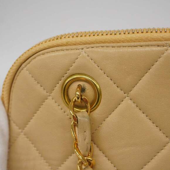 Chanel Matelasse Chain Shoulder Bag, Lambskin, Beige, Women's - Picture 12 of 15